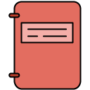 Textbook Cover filled outline icon