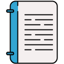 Two bind Textbook filled outline icon