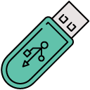 USB Stick filled outline icon
