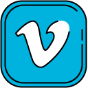 Vimeo filled outline icon