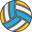 Volleyball filled outline icon