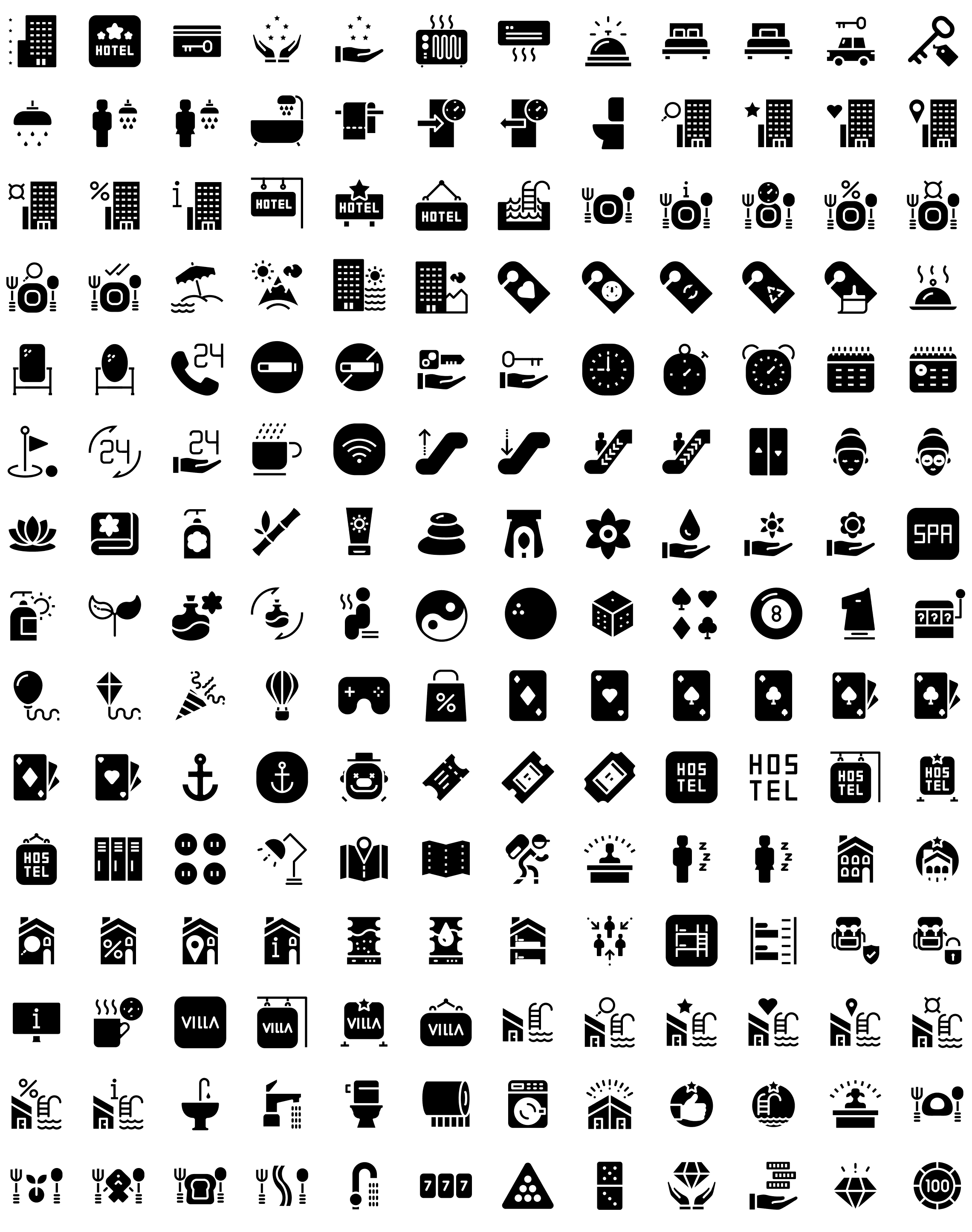 accommodation-and-leisure-glyph-icons-preview