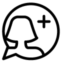 add message woman line Icon