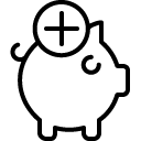 add piggy bank line icon