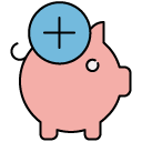 add piggybank filled outline icon