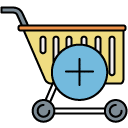 add shopping cart filled outline icon