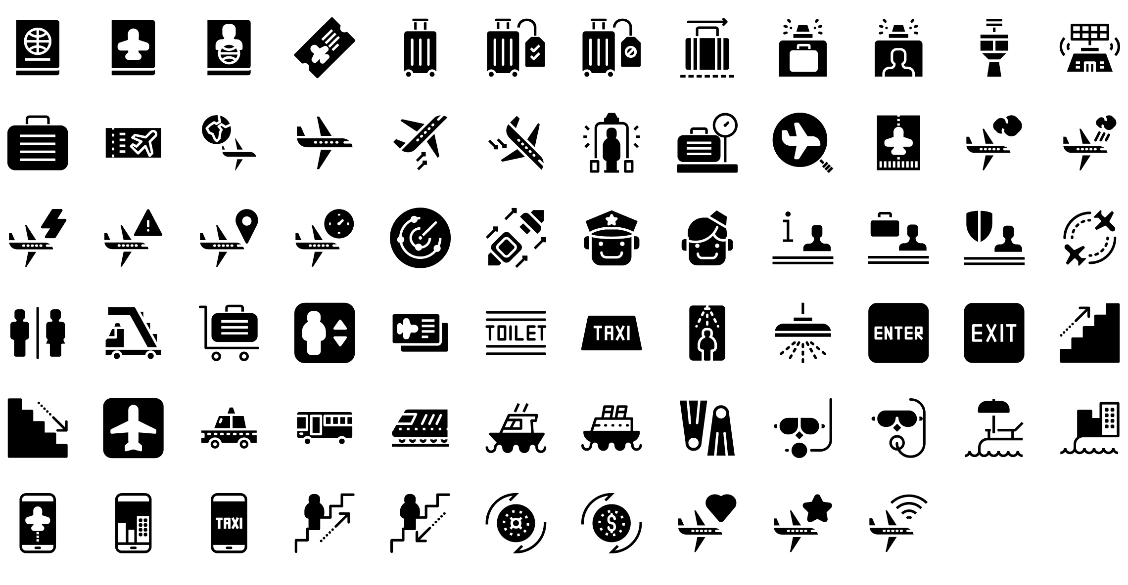 airport-and-travel-glyph-icons-preview
