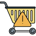 alert shopping cart filled outline icon
