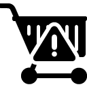 alert shopping cart solid icon