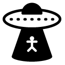 alien abduction glyph Icon