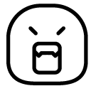 angry teeth line Icon