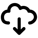 arrow down cloud line Icon