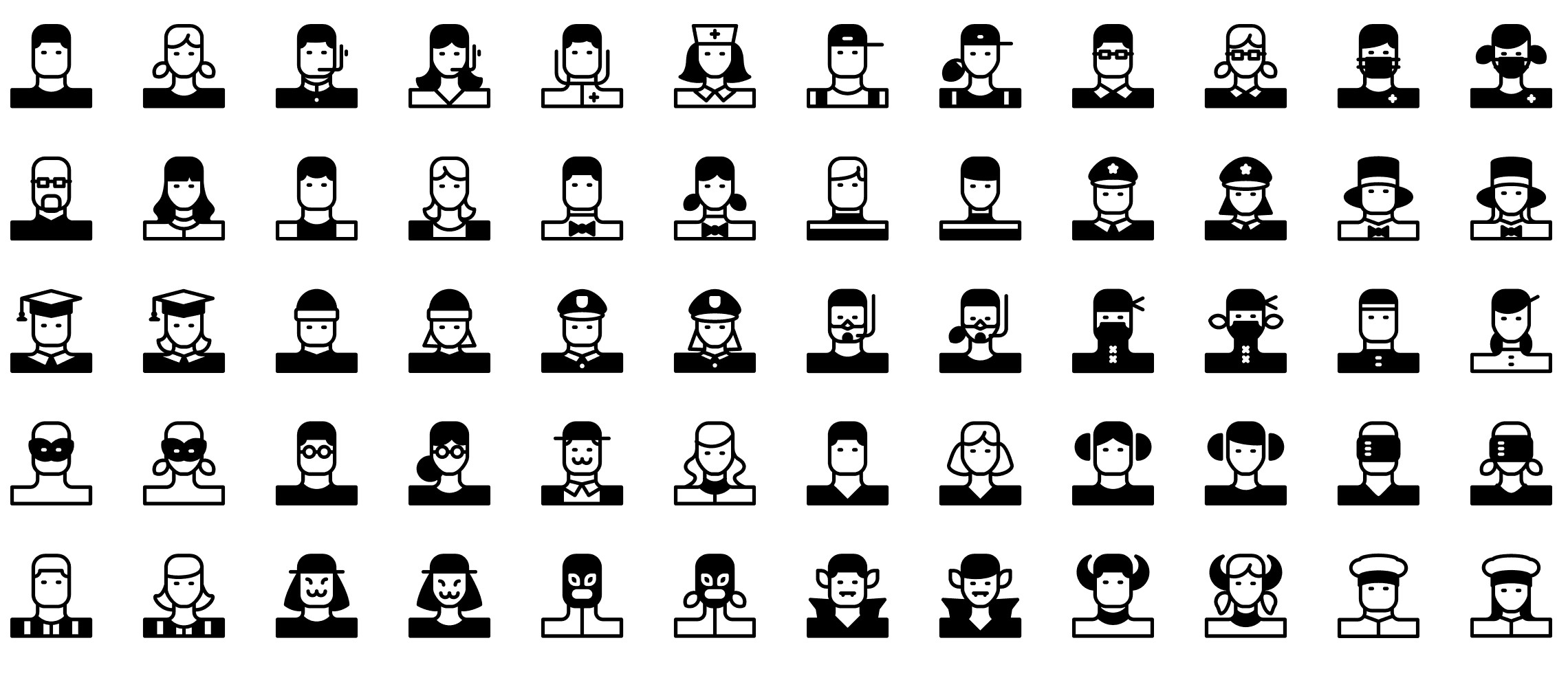 avatars-glyph-icons-preview