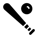 baseball bat and ball glyph Icon