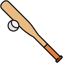 baseball bat ball filled outline icon