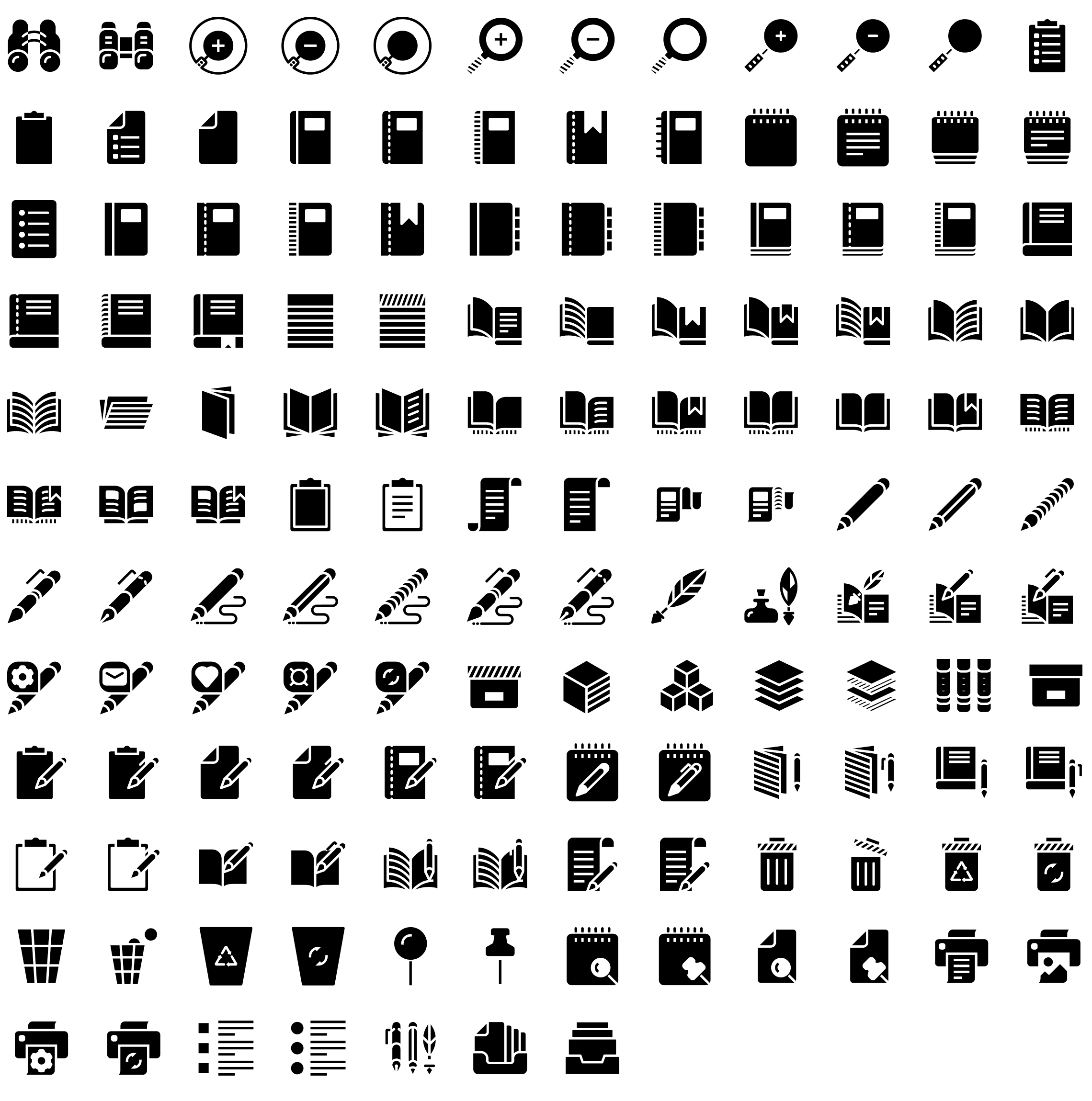 basic content glyph icons preview