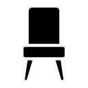 bedroom chair glyph Icon
