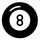 billiard ball glyph Icon