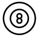 billiard eight ball line Icon