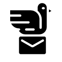 bird mail glyph Icon