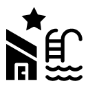 bookmark house with pool glyph Icon