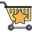bookmark shopping cart filled outline icon