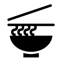 bowl of noodles glyph Icon