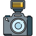 camera flash filled outline Icon