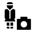 camera woman glyph Icon