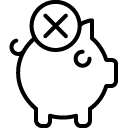 cancel piggy bank line icon