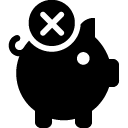 cancel piggy bank solid icon