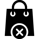 cancel shopping bag solid icon
