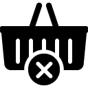 cancel shopping basket solid icon