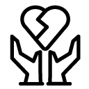 care broken heart line Icon
