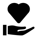 care heart glyph Icon