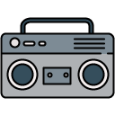 cassette player filled outline Icon