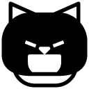 cat angry laugh glyph Icon
