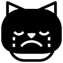 cat cry glyph Icon