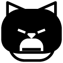 cat furious glyph Icon