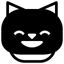 cat grin glyph Icon