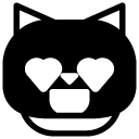 cat happy love glyph Icon