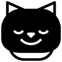 cat happy smile glyph Icon