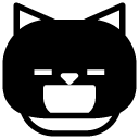 cat laughing glyph Icon