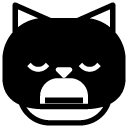 cat sad angry glyph Icon