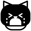 cat sad crying glyph Icon