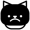 cat sad glyph Icon