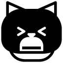 cat sad yell glyph Icon
