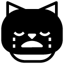 cat unhappy cry glyph Icon