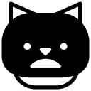 cat unhappy glyph Icon