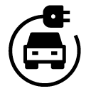 chargeable car glyph Icon